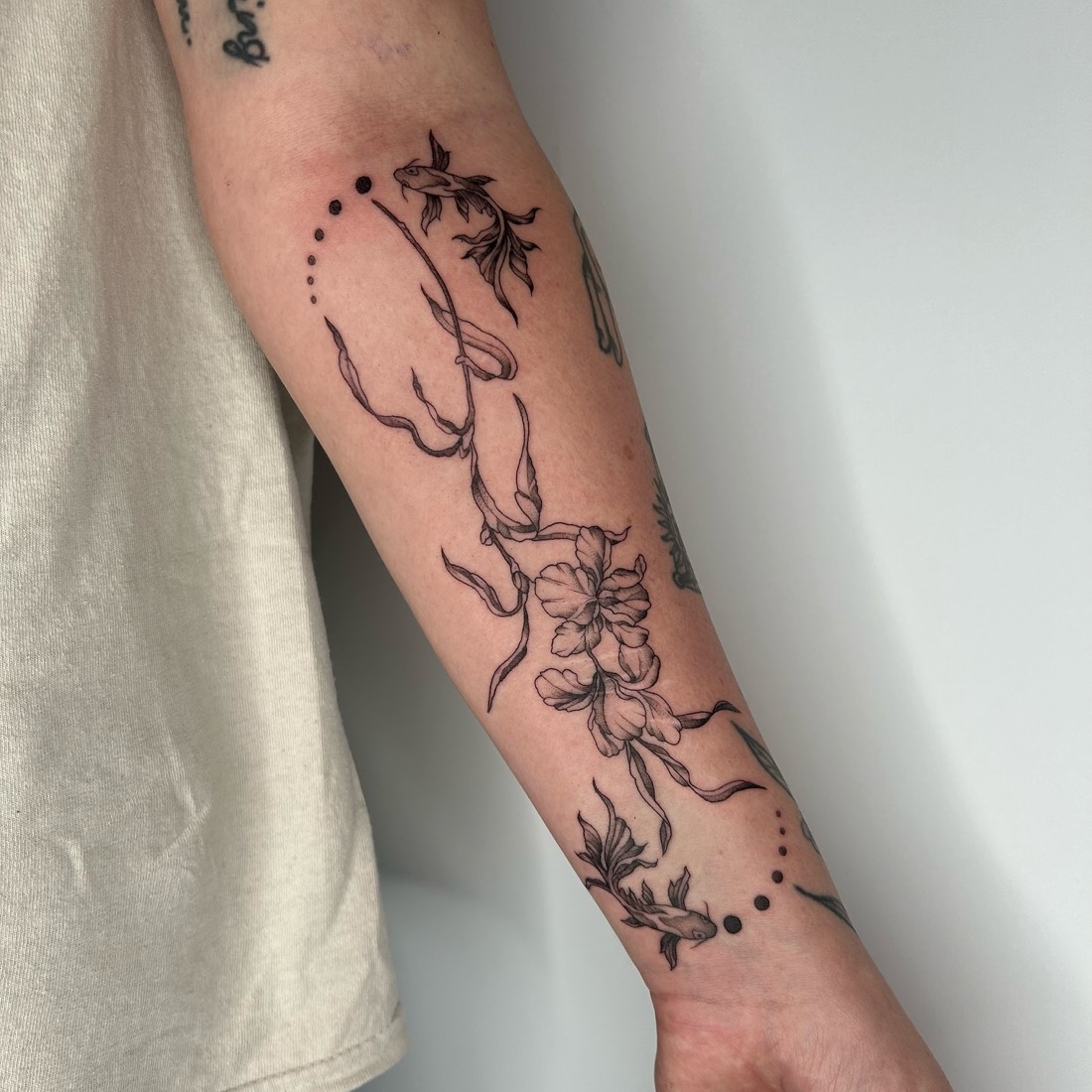 Fine line tattoo created by student at Fine Line Tattoo Academy