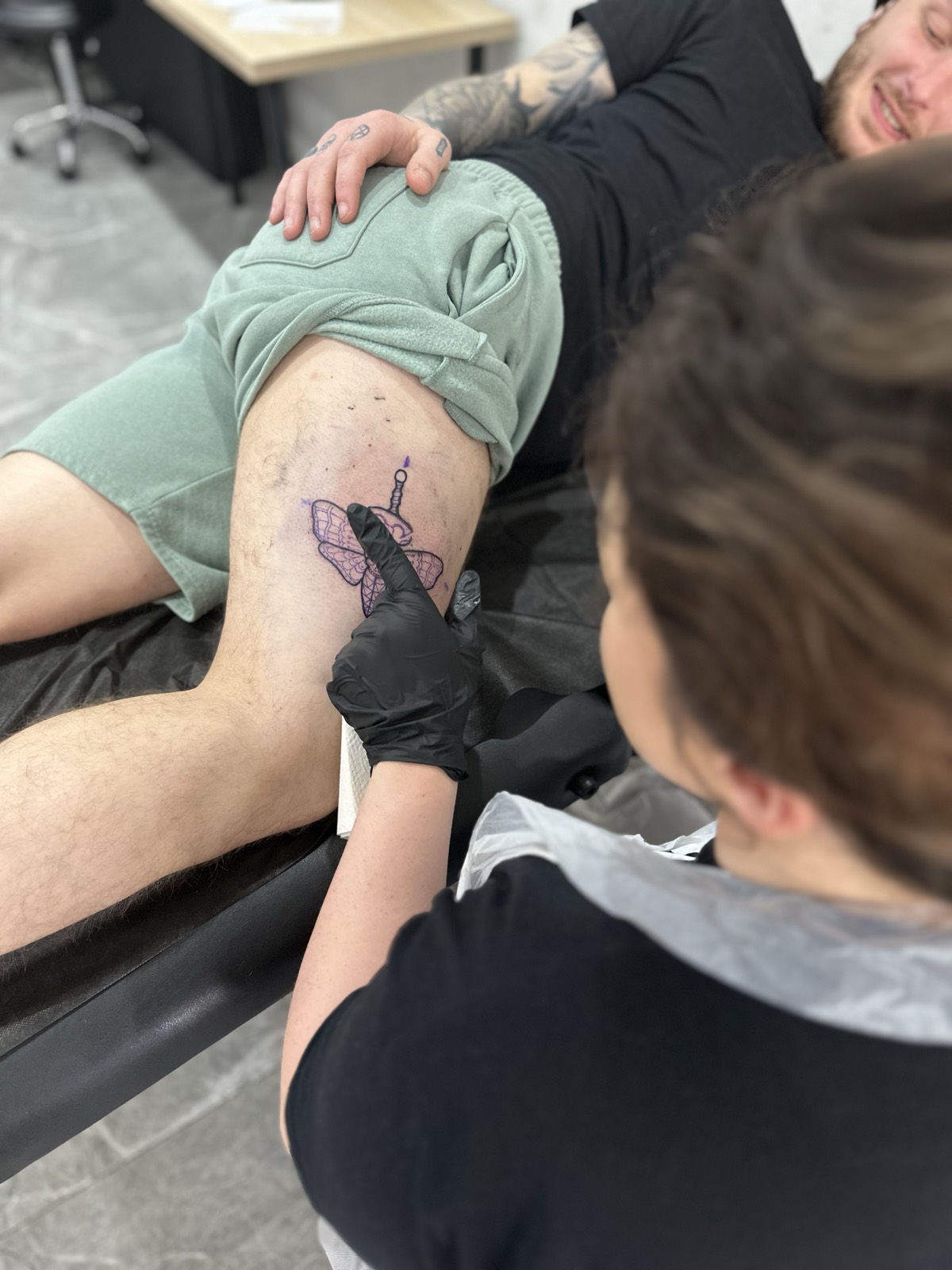 Fine line tattoo created by student at Fine Line Tattoo Academy