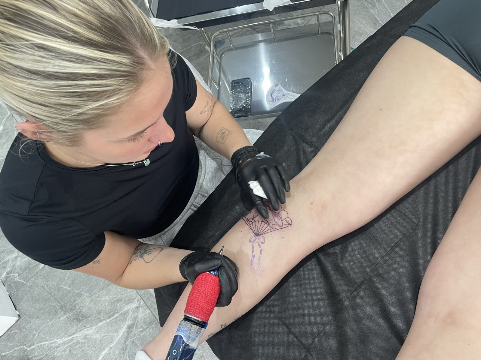 Fine line tattoo created by student at Fine Line Tattoo Academy
